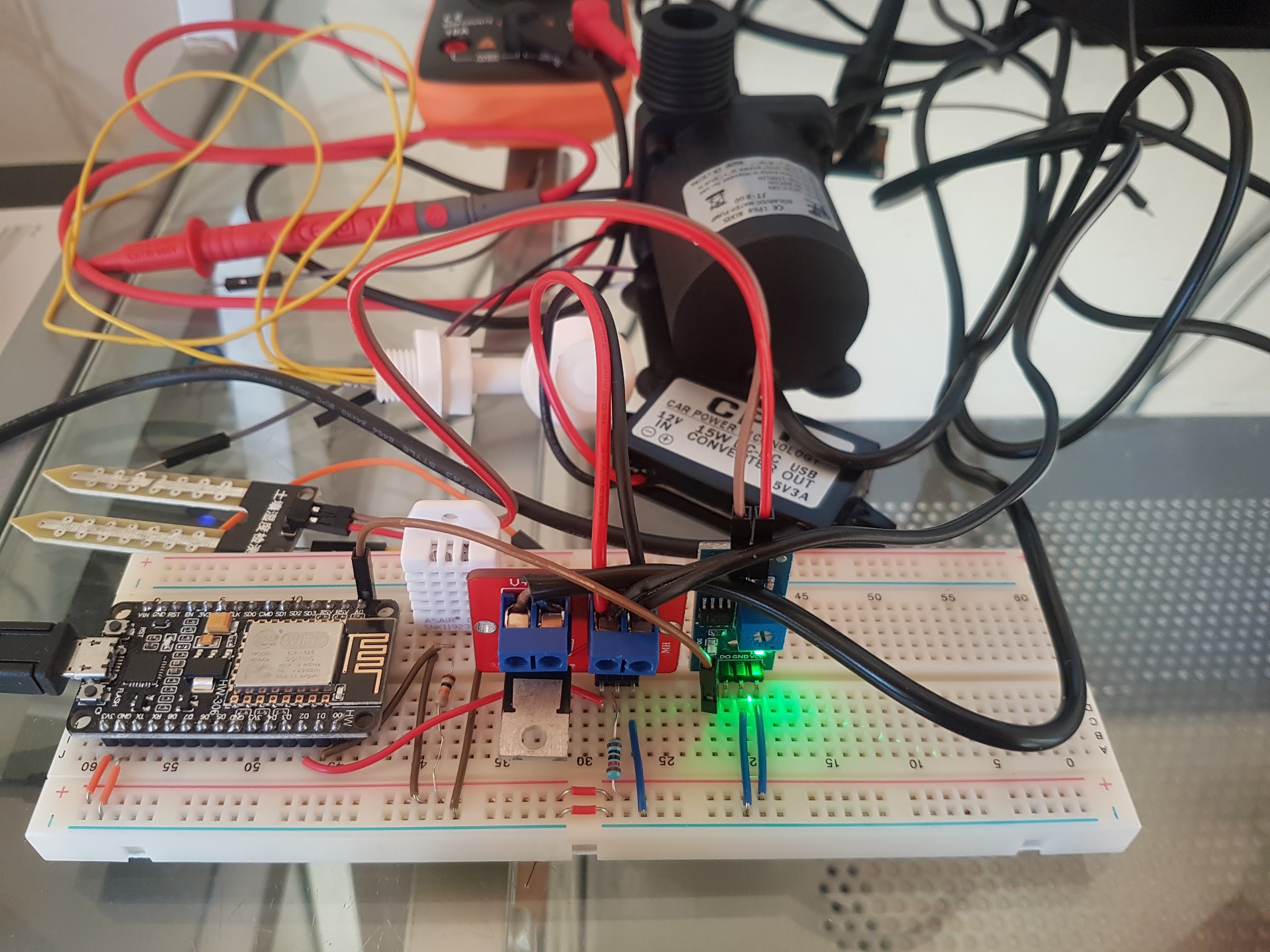Esp Prototype: ESP32 wiring with soil moisture sensor and relay module